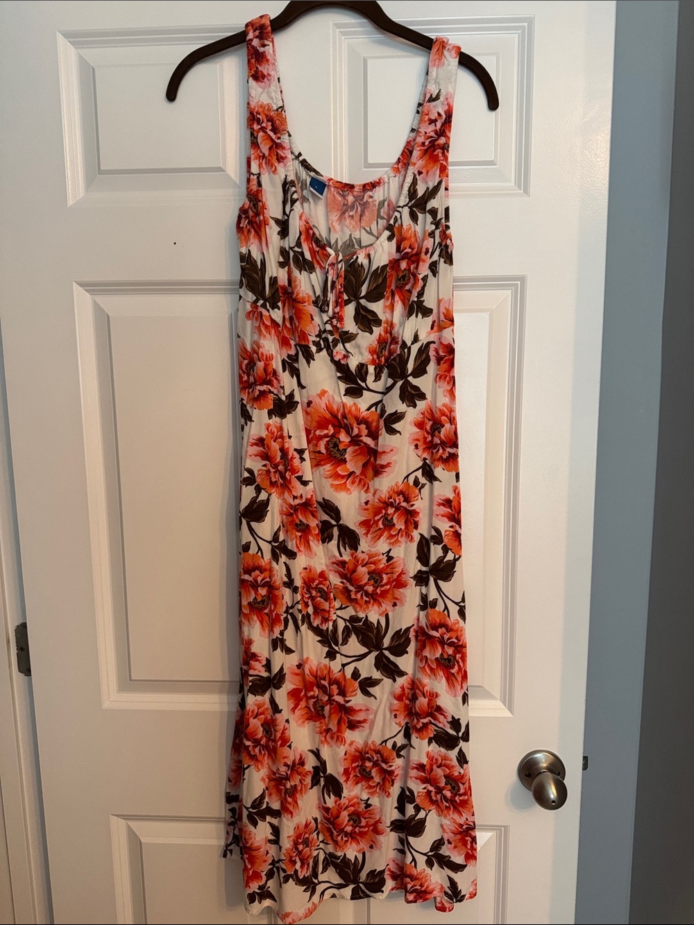 Old Navy Floral Sleeveless Maxi Dress in Orange and Brown